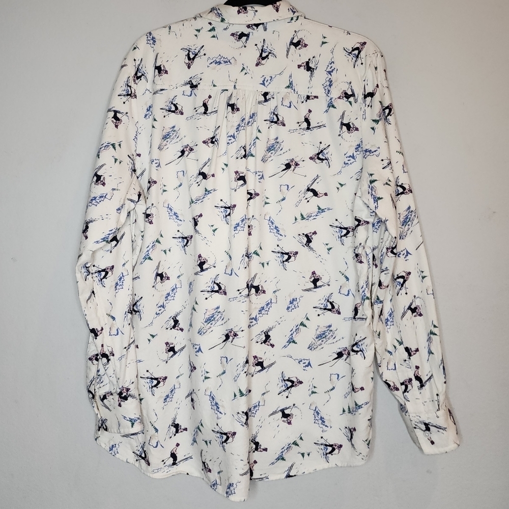 Lands' End Ski Girl Flannel Long sleeve button down shirt. Women's size XL - Picture 13 of 15